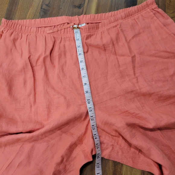 David Dart 100% Linen Crop Pants Coral Pink Size 1X - Picture 5 of 9